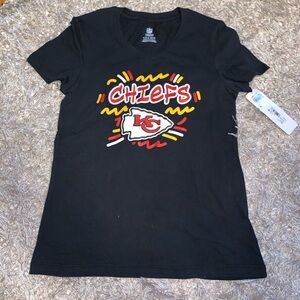 NFL Black Chiefs Girls Tee with Sparkles size L (10/12) NWT